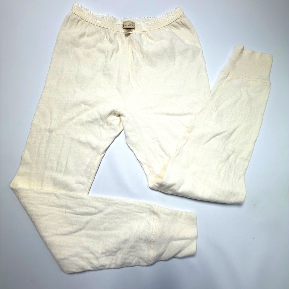 LL Bean Vintage Wool Blend Double Layer Thermal Long Underwear Pants Small